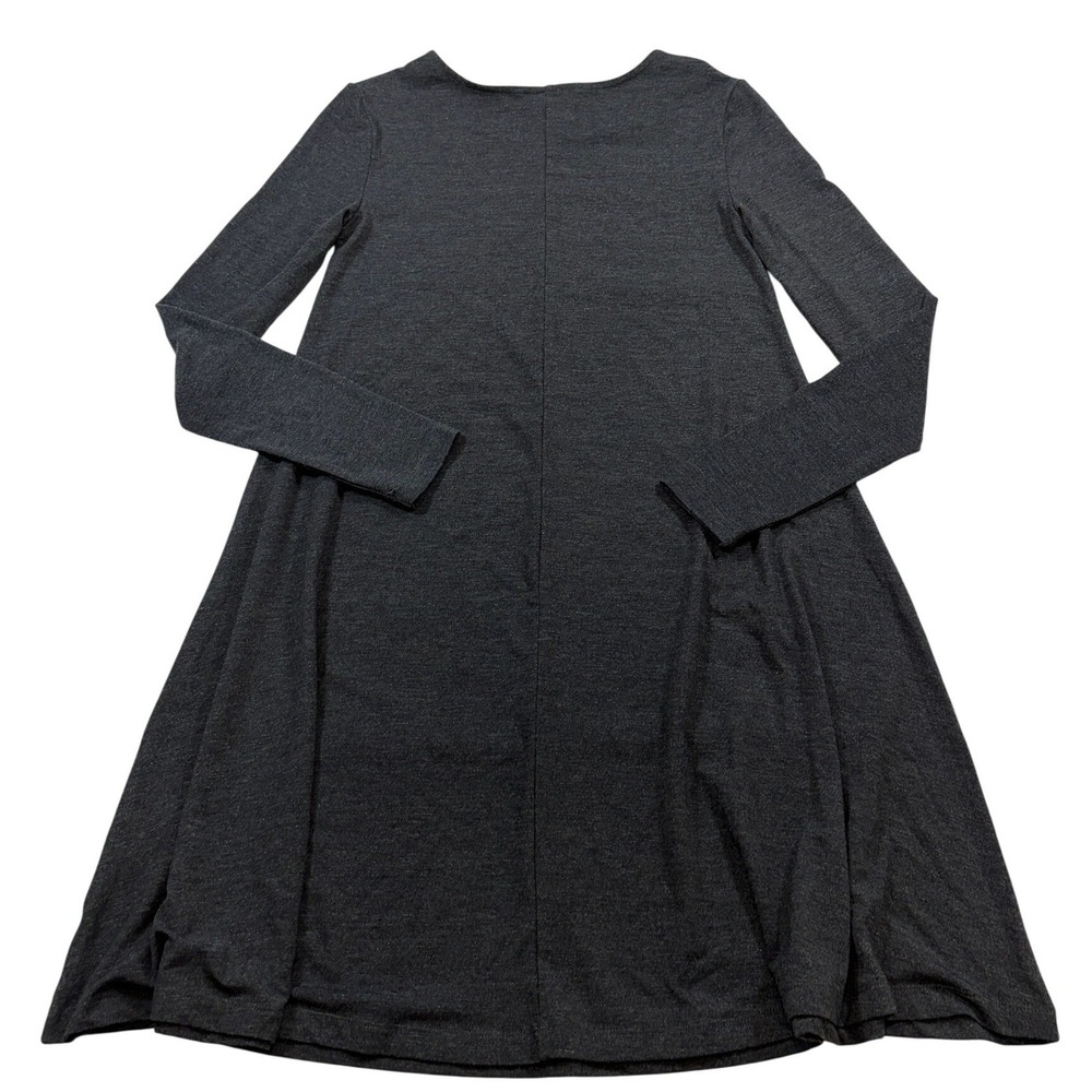Free Fly Bamboo Long Sleeve Swing Dress Heather Charcoal Gray XS A-Line Mini